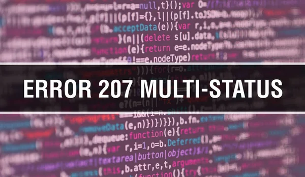 Fel 207 multi-status med abstrakt teknik binär kod BAC — Stockfoto